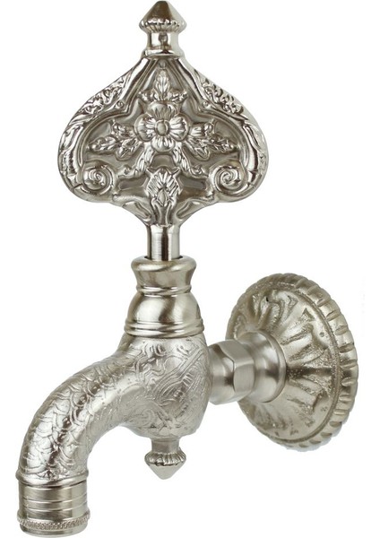 Desenli Perlatörlü Mat Krom Inox Saten Osmanlı Musluk