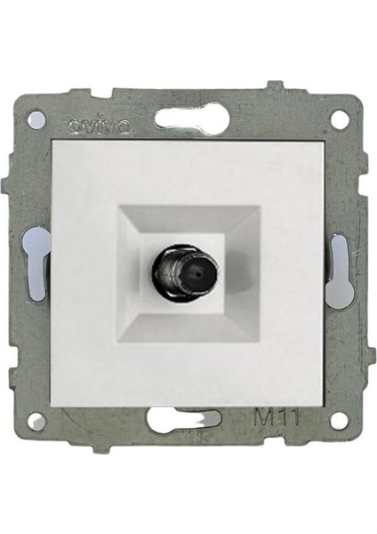 15 Adet Grano Beyaz Uydu Tv Prizi F Konnektör Çerçeve Hariçtir