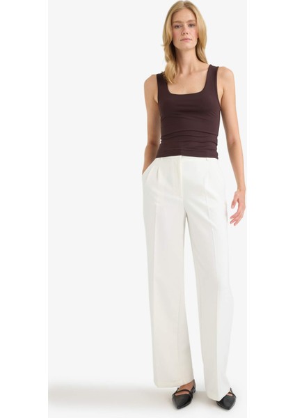 Slim Fit Dar Kesim Basic Düz Kare Yaka Atlet C2622AX25AU fiyatları