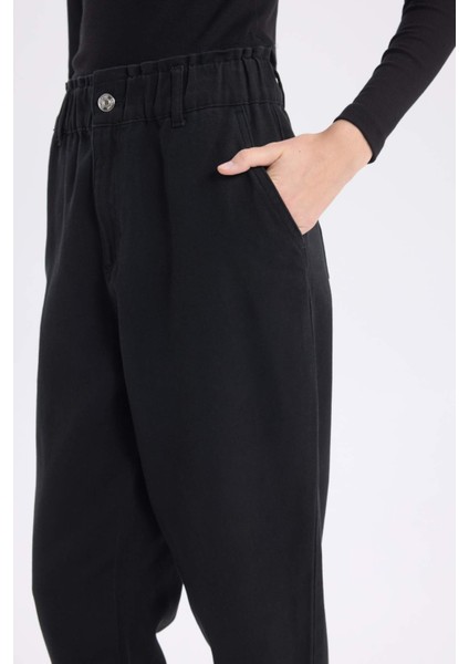 Paperbag Gabardin Kumaş Pantolon Cepli Standart Paça Gabardin Pantolon S2790AZ25SP