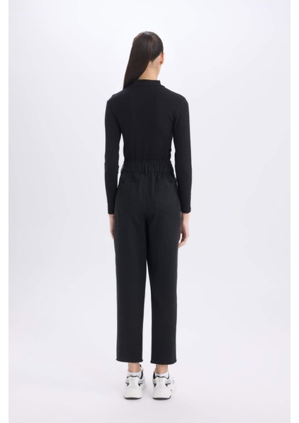 Paperbag Gabardin Kumaş Pantolon Cepli Standart Paça Gabardin Pantolon S2790AZ25SP