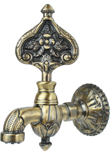 Çiçek Desenli Perlatörlü Antik Osmanlı Musluk