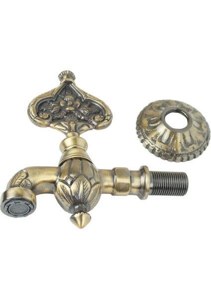 Çiçek Desenli Perlatörlü Antik Osmanlı Musluk modelleri