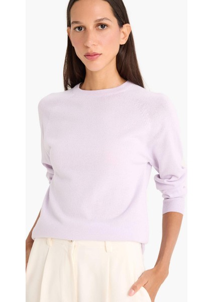 Relax Fit Bisiklet Yaka Basic Düz Triko Kazak I6913AZ25WN fırsatları