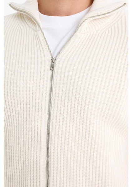 Standart Fit Dik Yaka Fermuarlı Triko Hırka C9014AX25AU indirimleri