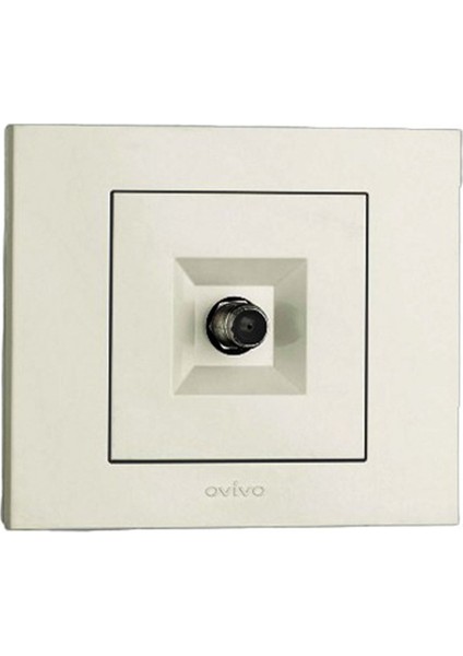 Grano Uydu Prizi F-Konnektör Priz Mekanizma Çerçeve Beyaz