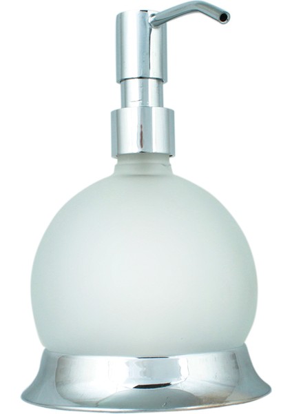 Krom Buzlu Camlı Tombik Sıvı Sabunluk
