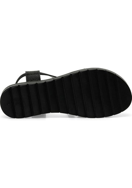 CS22053 4fx Siyah Kadın Düz Sandalet