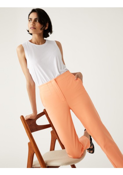 Slim Fit Yüksek Bel Pantolon