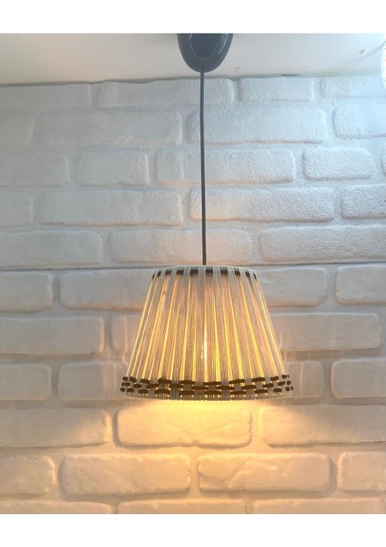 El Yapımı Ip Örmeli Konik Şapkalı Hol Salon Oturma Odası Için Tekli Sarkıtlı Avize