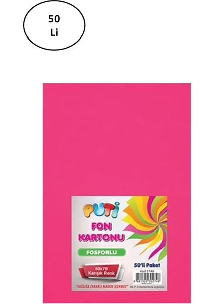 2748 50x70 cm 50 li Fosforlu Fon Kartonu