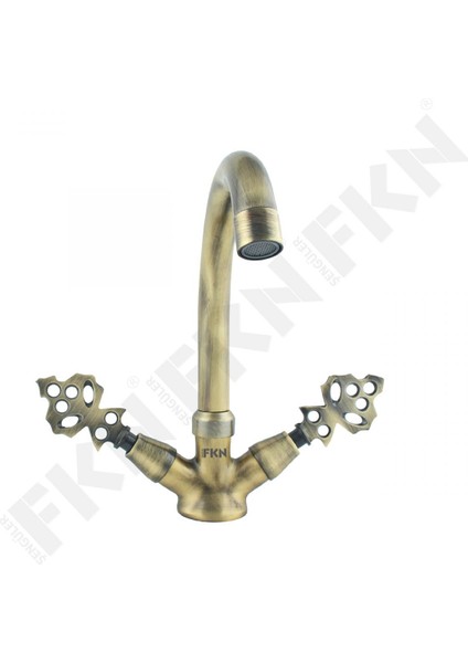 Kuğu Klasik Antik Lavabo Bataryası