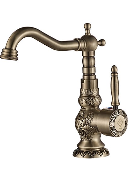 Rustik Mix Desenli Antik Lavabo Bataryası
