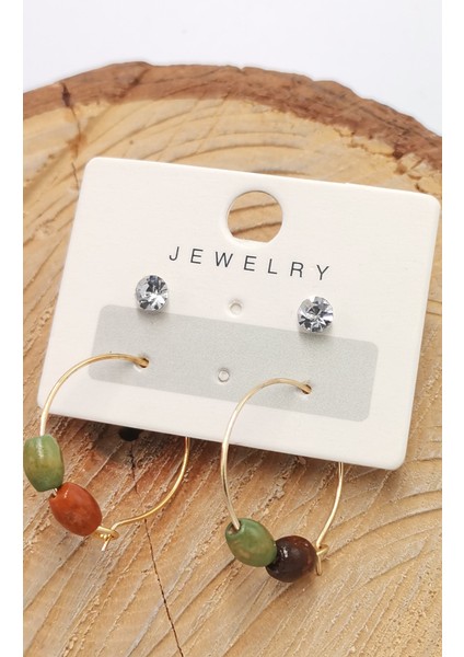 Renkli Figürlü Lüks Küpe