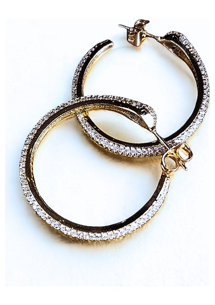 Lüks Figürlü Gold Renk Halka Küpe