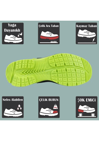 Iş Ayakkabısı S1 Demir Burunlu 36 Numara Çelik Ara Tabanlı Güvenlik Inşaatçı Ayakkabısı Bağcıklı fırsatları