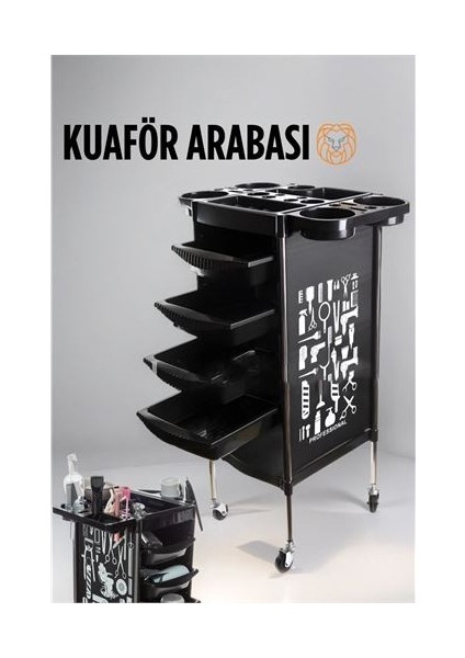 Raflı Kuaför Arabası Absolute Professional