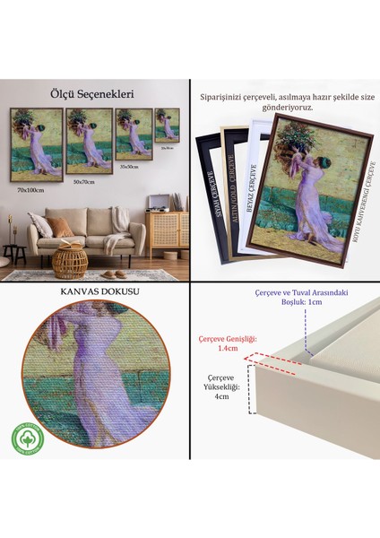 Beyaz Çerçeveli Vazo Yerleştiren Kız Osman Hamdi Bey Kanvas Tablo indirimleri