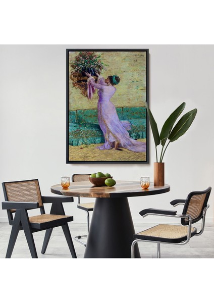 Beyaz Çerçeveli Vazo Yerleştiren Kız Osman Hamdi Bey Kanvas Tablo