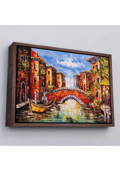 Çerçeveli Venedik Italya Yağlı Boya Görünümlü TABLO-1201