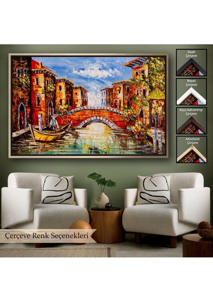 Çerçeveli Venedik Italya Yağlı Boya Görünümlü TABLO-1201