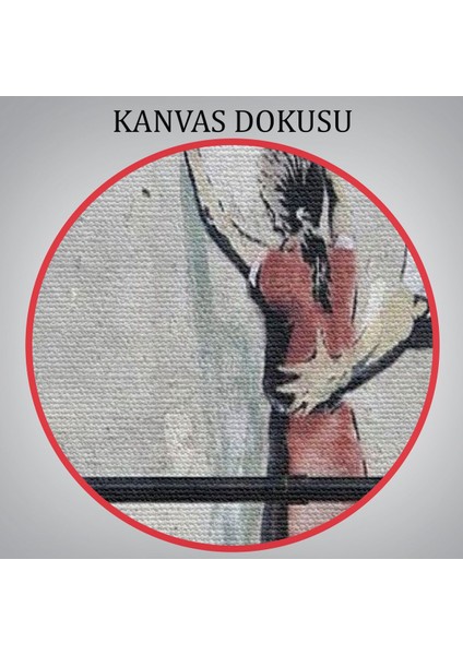 Bansky'nin Küçük Kız Çocuğunu Arayan Polis Isimli Çalışması Kanvas TABLO-5010