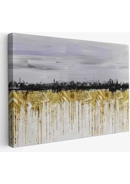 Gold Siyah ve Mavinin Müthiş Uyumu Modern Kanvas TABLO-5051