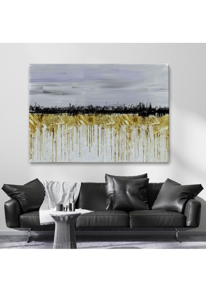 Gold Siyah ve Mavinin Müthiş Uyumu Modern Kanvas TABLO-5051 fiyatları