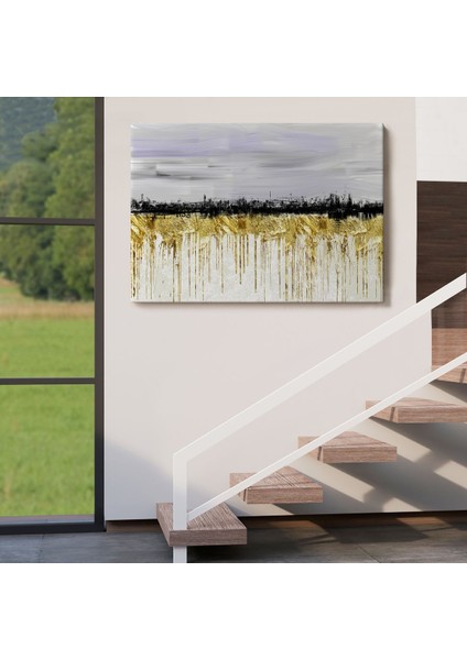 Gold Siyah ve Mavinin Müthiş Uyumu Modern Kanvas TABLO-5051 indirimleri