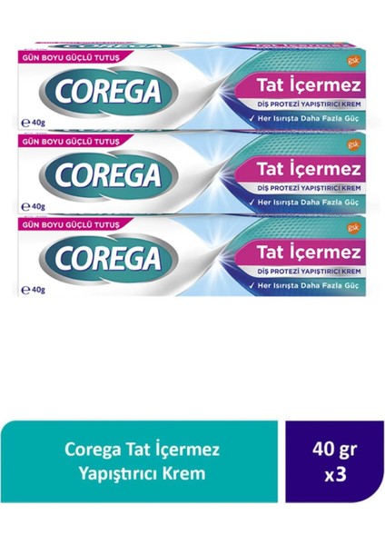 Tat Içermez Diş Protezi Yapıştırıcı Krem 40G (3 Adet)