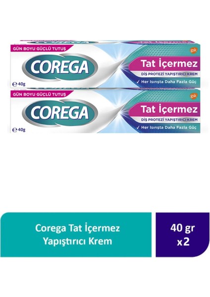 Tat Içermez Diş Protezi Yapıştırıcı Krem 40G (2 Adet)