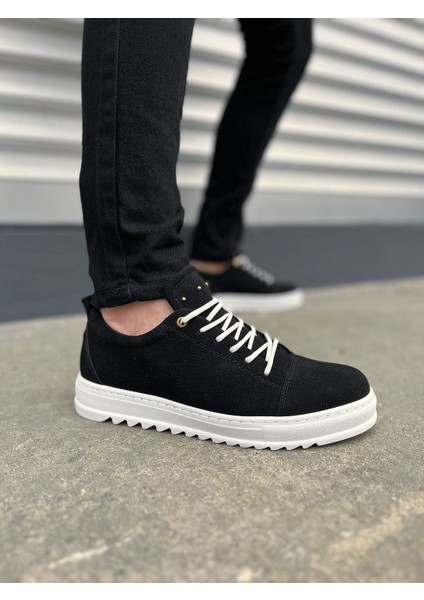 JET-152 Cool Bağcıklı Süet Erkek Günlük Spor Klasik Ayakkabı Sbt - Siyah