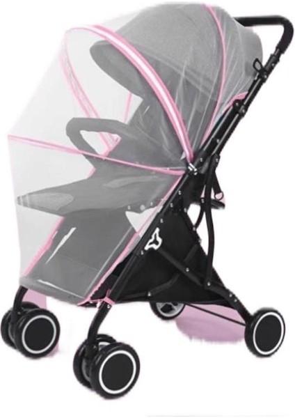 Pram Cibinlik Tam Kapak Bebek Sivrisinek Önleyici Kapak Nakış Gazlı Bez Güneşlik Perde Yaz Nefes Alabilir (Yurt Dışından)