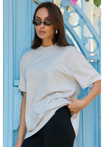 Aura Oversize T-Shirt Gri Melanj