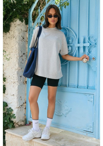 Aura Oversize T-Shirt Gri Melanj fiyatları