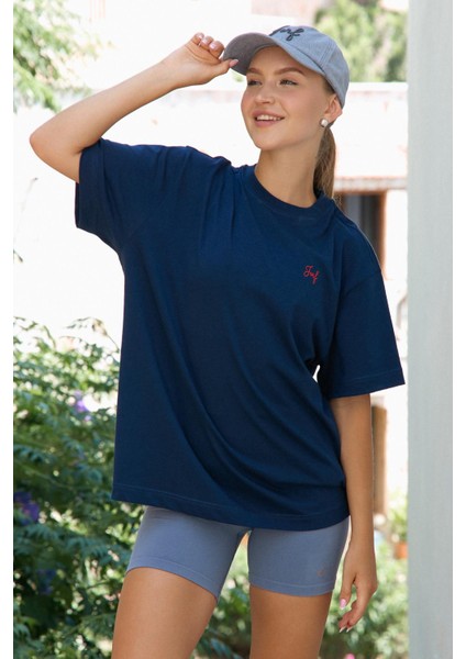 Aura Oversize T-Shirt Lacivert