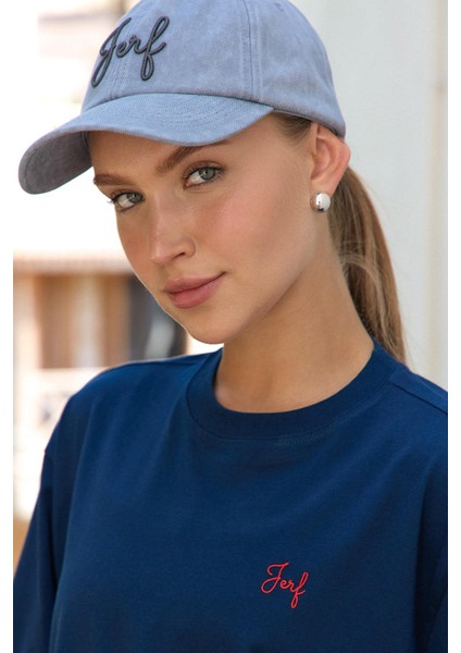 Aura Oversize T-Shirt Lacivert modelleri