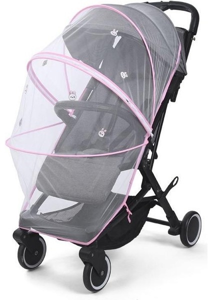 Pram Cibinlik Bebek Arabası Sivrisinek Örtüsü Güneşlik Örtüsü Nakış Büyütülmüş Yoğun Ağ (Yurt Dışından)