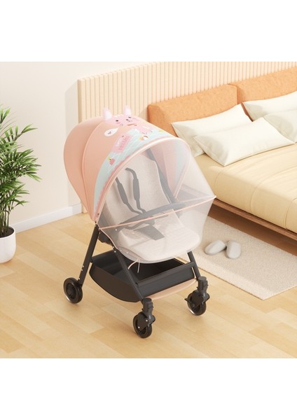Pram Cibinlik Tam Kapak Bebek Sivrisinek Önleyici Kapak Nakış Gazlı Bez Güneşlik Perde Yaz Nefes Alabilir (Yurt Dışından)