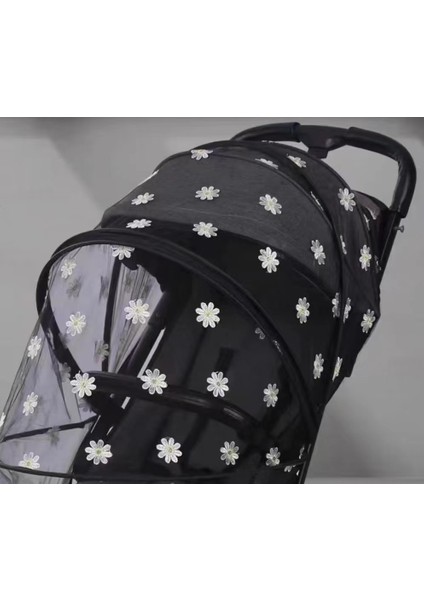 Pram Cibinlik Tam Kapak Bebek Sivrisinek Önleyici Kapak Nakış Gazlı Bez Güneşlik Perde Yaz Nefes Alabilir (Yurt Dışından)