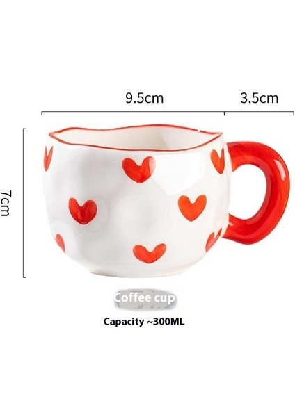 El Tutam Kahve Fincanı Sevimli Kız Kalp Seramik Fincan Ev El Boyaması Yüksek Değerli Ikindi Çayı Fincanı Su Dağı Yaratıcı Daklar (Yurt Dışından)