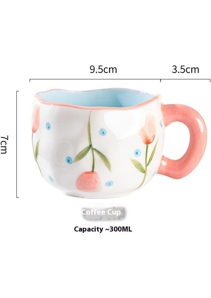 El Tutam Kahve Fincanı Sevimli Kız Kalp Seramik Fincan Ev El Boyaması Yüksek Değerli Ikindi Çayı Fincanı Su Dağı Yaratıcı Daklar (Yurt Dışından)