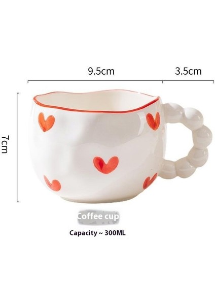 El Tutam Kahve Fincanı Sevimli Kız Kalp Seramik Fincan Ev El Boyaması Yüksek Değerli Ikindi Çayı Fincanı Su Dağı Yaratıcı Daklar (Yurt Dışından)