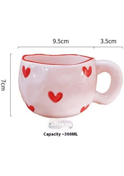 El Tutam Kahve Fincanı Sevimli Kız Kalp Seramik Fincan Ev El Boyaması Yüksek Değerli Ikindi Çayı Fincanı Su Dağı Yaratıcı Daklar (Yurt Dışından)