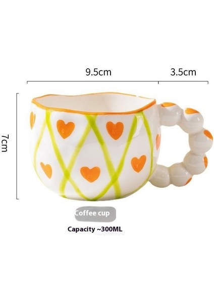 El Tutam Kahve Fincanı Sevimli Kız Kalp Seramik Fincan Ev El Boyaması Yüksek Değerli Ikindi Çayı Fincanı Su Dağı Yaratıcı Daklar (Yurt Dışından)