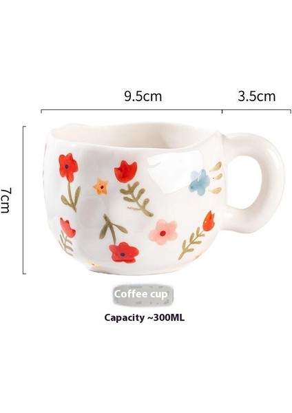 El Tutam Kahve Fincanı Sevimli Kız Kalp Seramik Fincan Ev El Boyaması Yüksek Değerli Ikindi Çayı Fincanı Su Dağı Yaratıcı Daklar (Yurt Dışından)