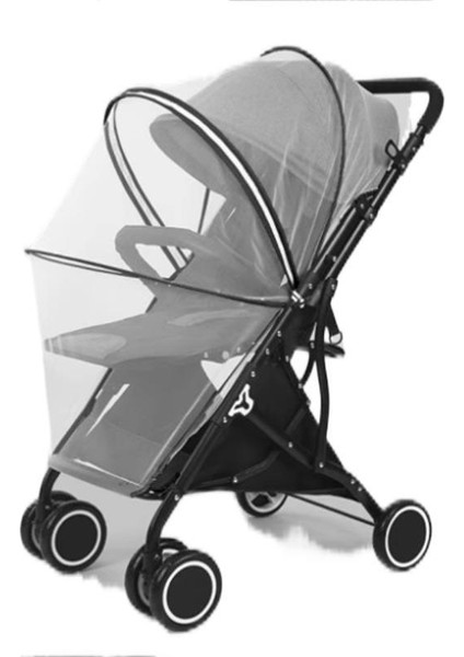 Pram Cibinlik Tam Kapak Bebek Sivrisinek Önleyici Kapak Nakış Gazlı Bez Güneşlik Perde Yaz Nefes Alabilir (Yurt Dışından)