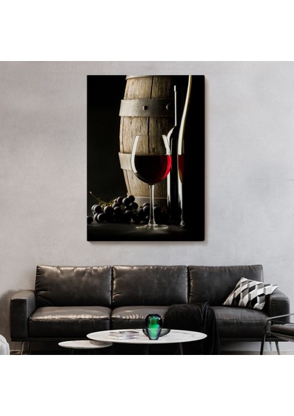 Üzüm Şarabı ve Fıçısı Dekoratif Duvar TABLOSU-6436 fiyatları