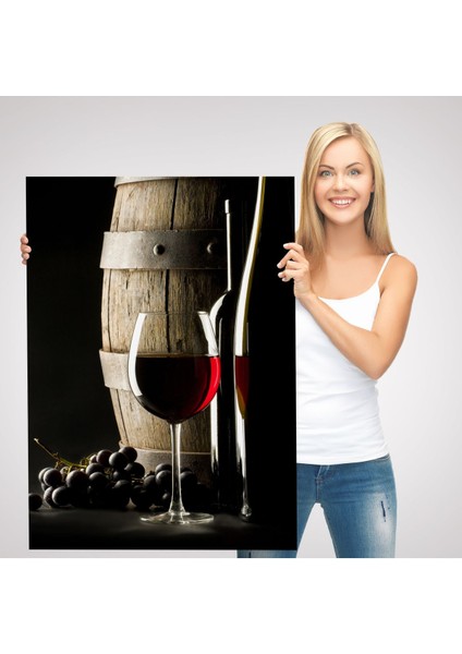 Üzüm Şarabı ve Fıçısı Dekoratif Duvar TABLOSU-6436 modelleri