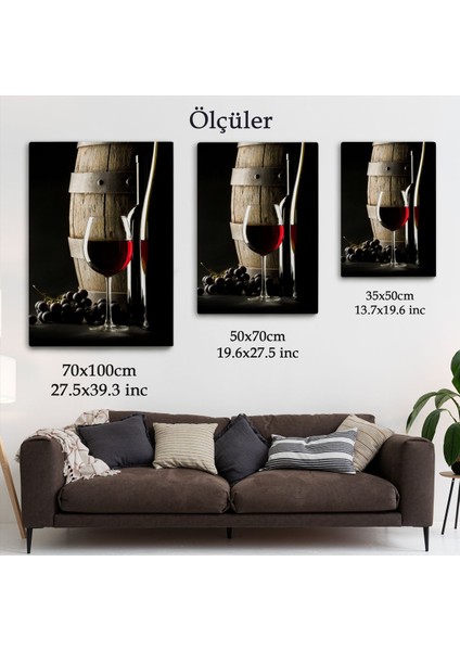 Üzüm Şarabı ve Fıçısı Dekoratif Duvar TABLOSU-6436 indirimleri